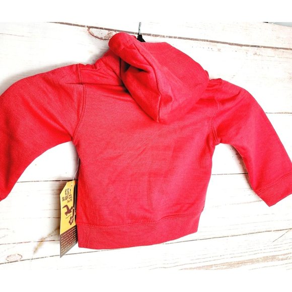 Esy Surf Co. Raspberry Color 12M Cotton/Poly Toddler Full Zip Hooded Sweater - Picture 3 of 12